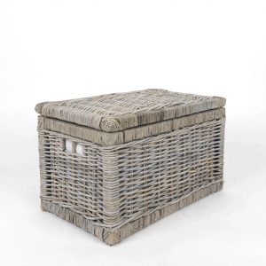 Basket Kubu Grey, with Lining Inside & Leather Strap