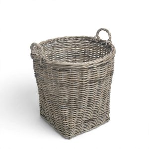 Round Basket with Kubu Grey