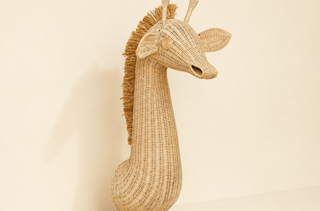 #10008 Head Giraffe Rattan Animal