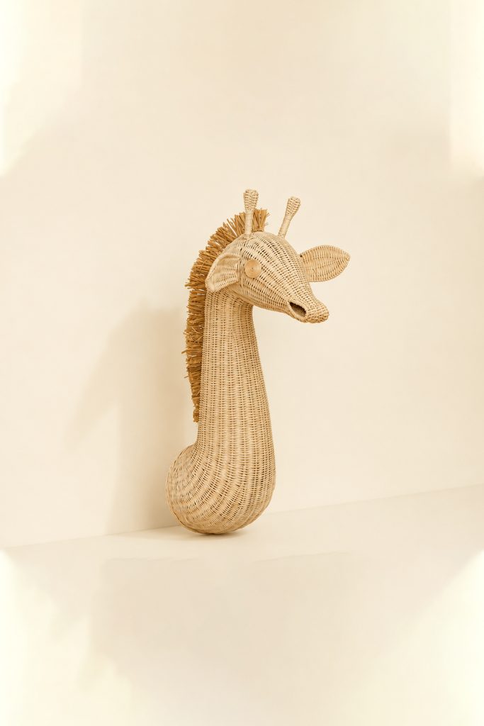 #10008 Head Giraffe Rattan Animal